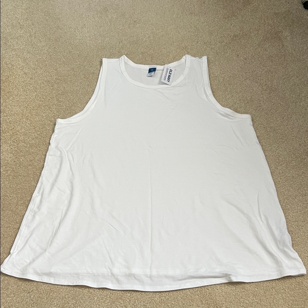 Old Navy Women's Luxe Sleeveless White Tank Top